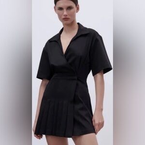 Zara black pleated dress size S